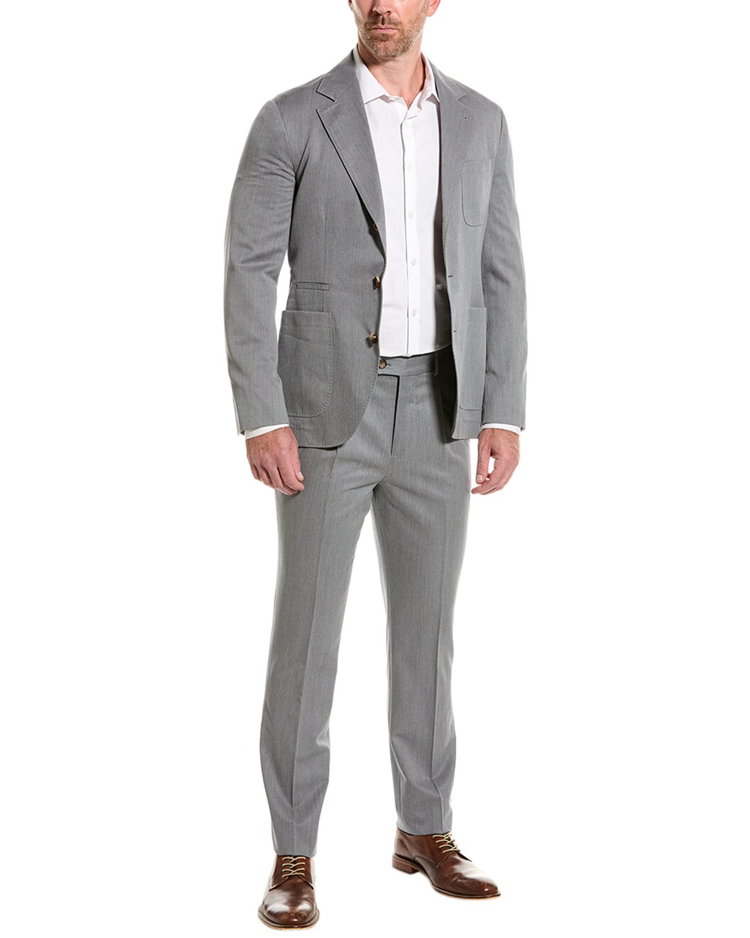 BRUNELLO CUCINELLI MEN'S WOOL BLEND CASUAL TWO PIECE SUIT
