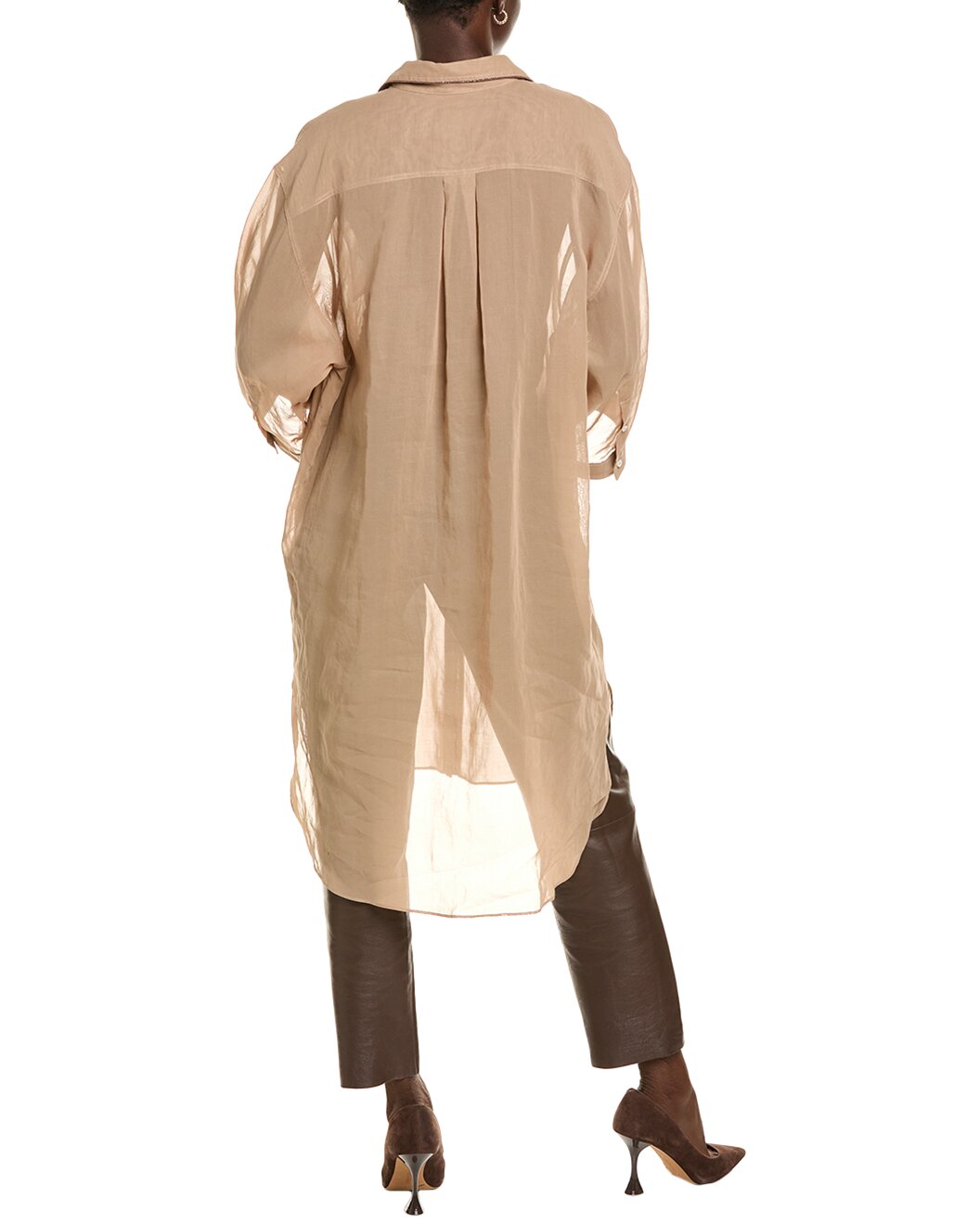 BRUNELLO CUCINELLI WOMEN'S COTTON CASUAL LONG SHIRT/TOP