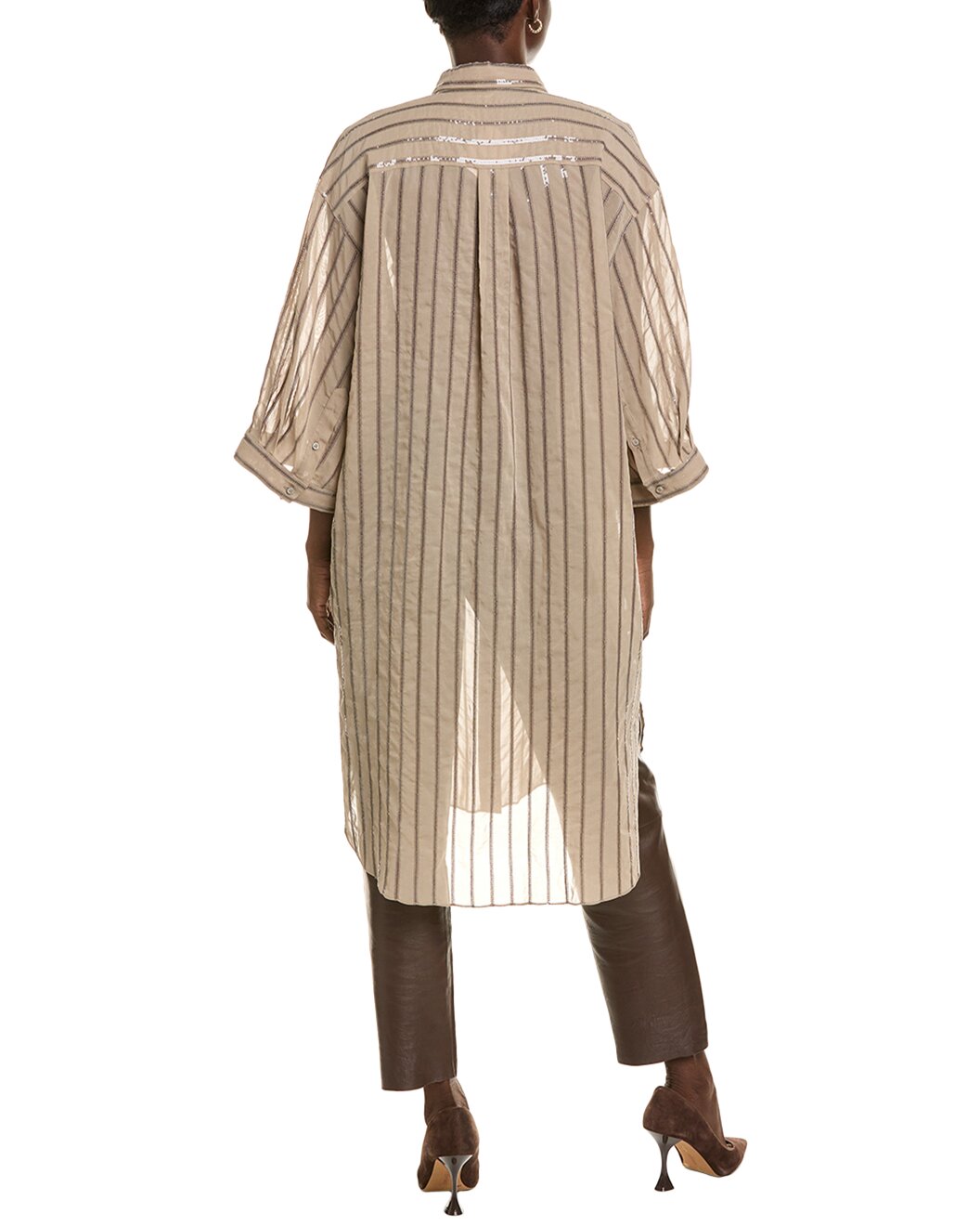 BRUNELLO CUCINELLI WOMEN'S COTTON CASUAL LONG SHIRT/TOP