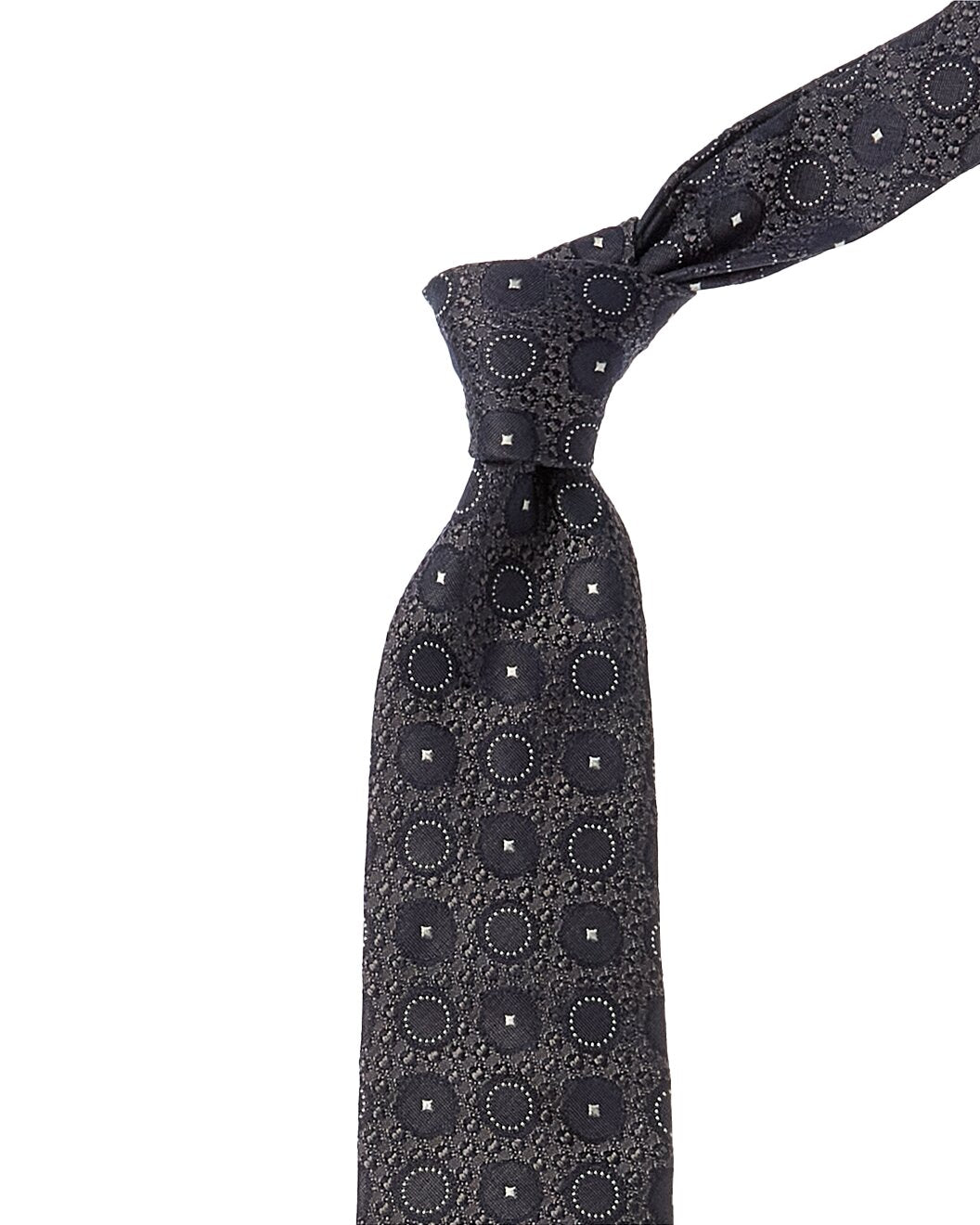 BRUNELLO CUCINELLI MEN'S 100% SILK GEOMETRIC SKINNY TIE NEW