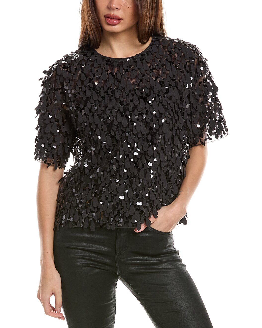 BRUNELLO CUCINELLI WOMEN'S ANTHRACITE WOOL BLEND EMBELLISHED SHIRT
