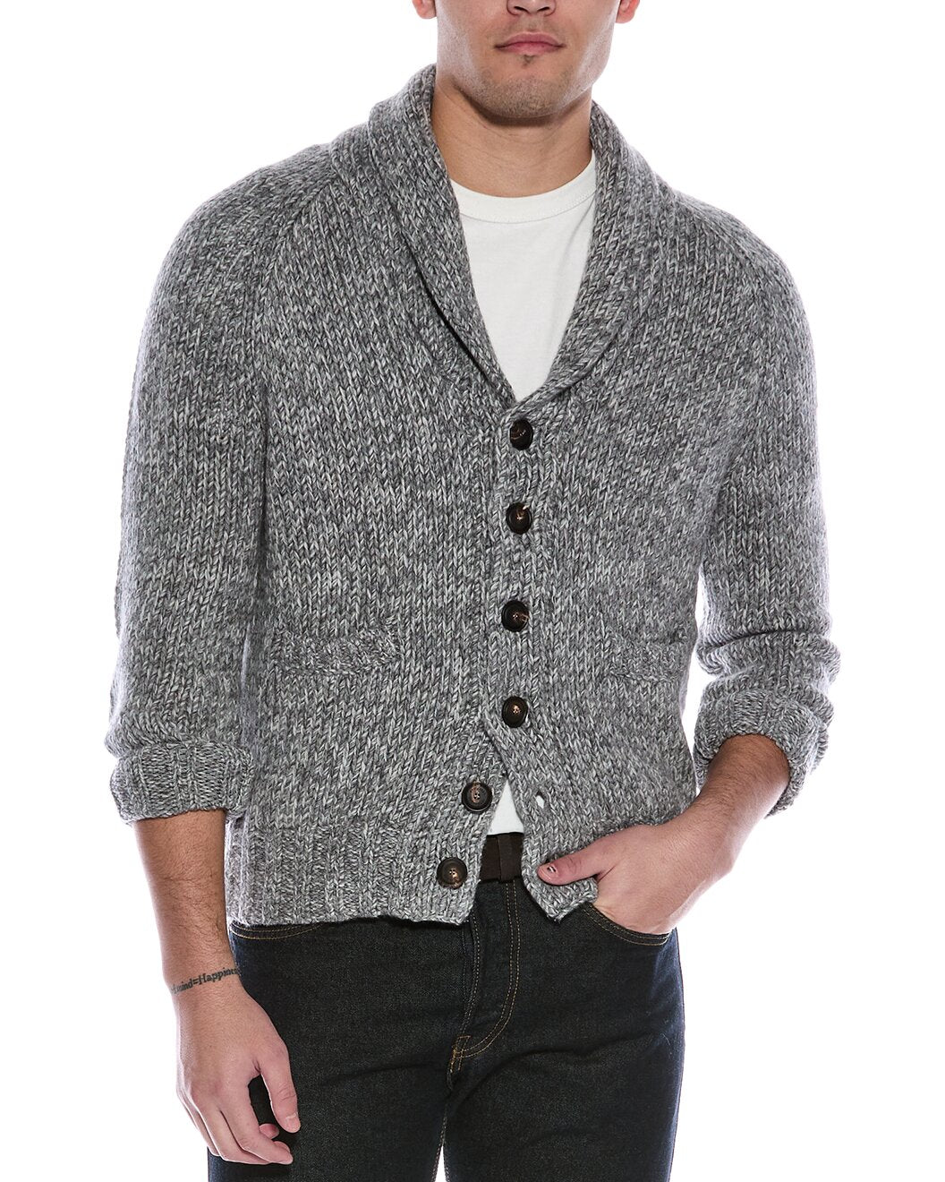 BRUNELLO CUCINELLI MEN'S TWO TONE CASHMERE BLEND KNIT CARDIGAN/SWEATER NEW