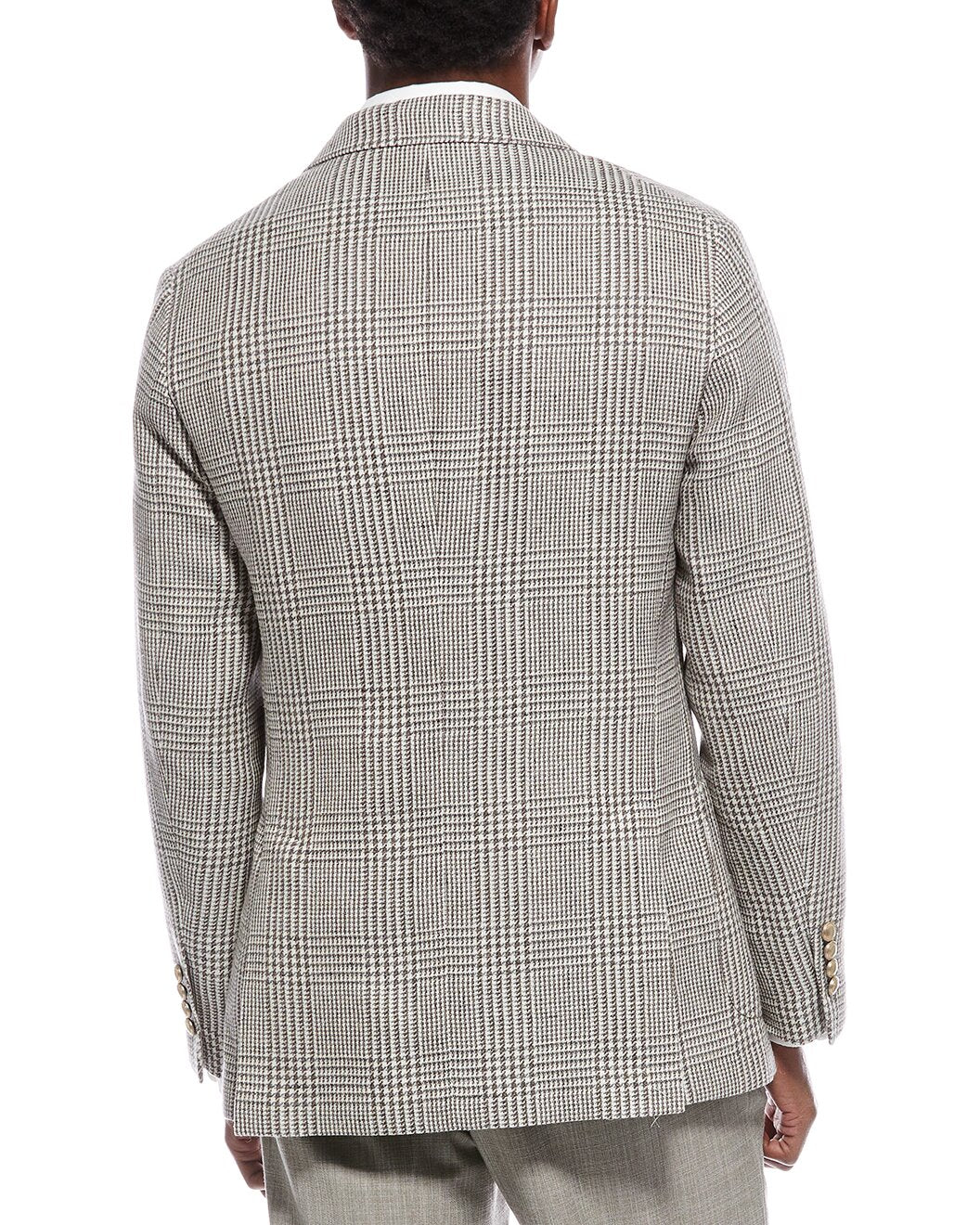 BRUNELLO CUCINELLI MEN'S CIGAR GREY DECONSTRUCTED LINEN BLAZER