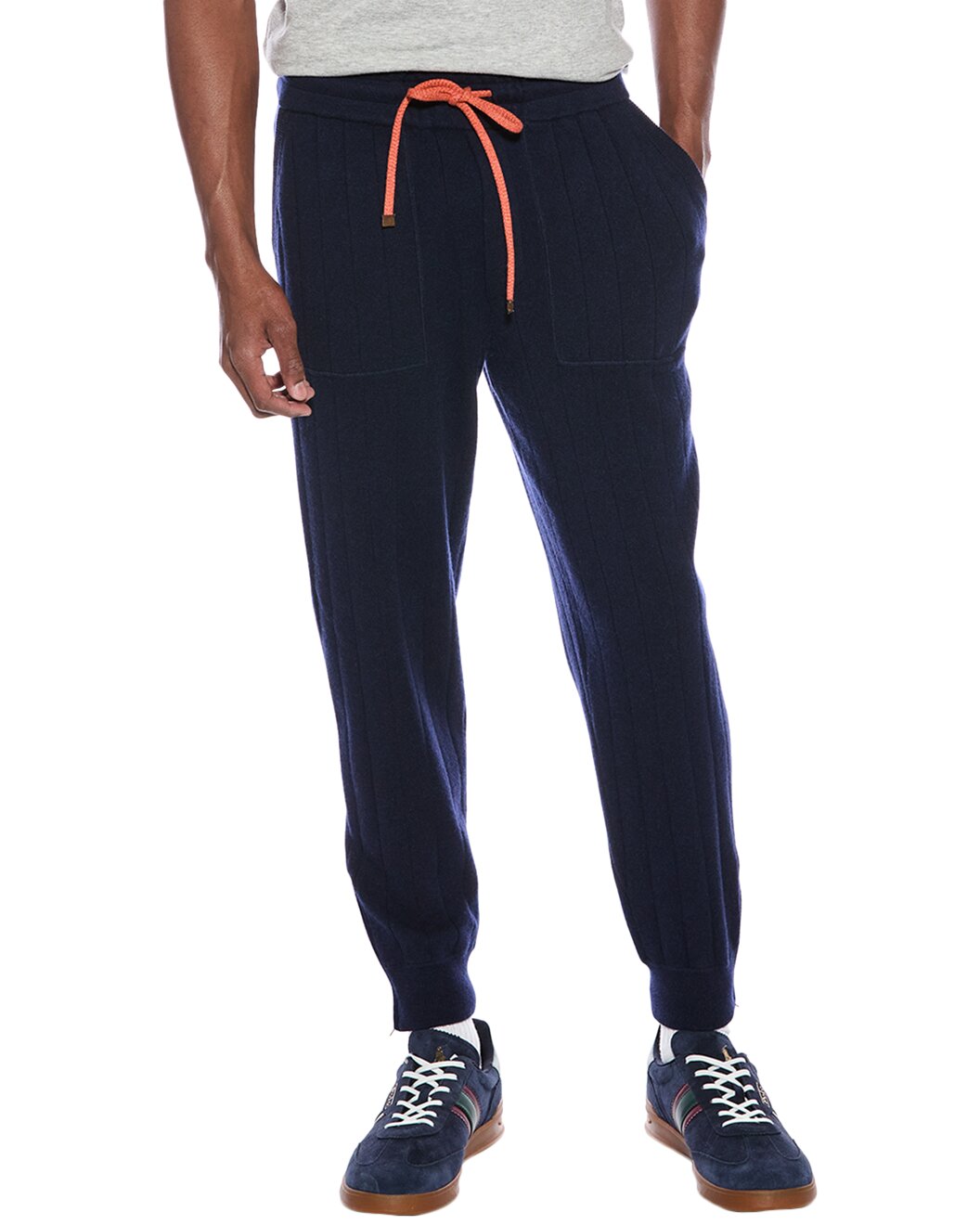 BRUNELLO CUCINELLI MEN'S 100% CASHMERE REGULAR FIT ATHLETHIC FASHION GYM PANTS