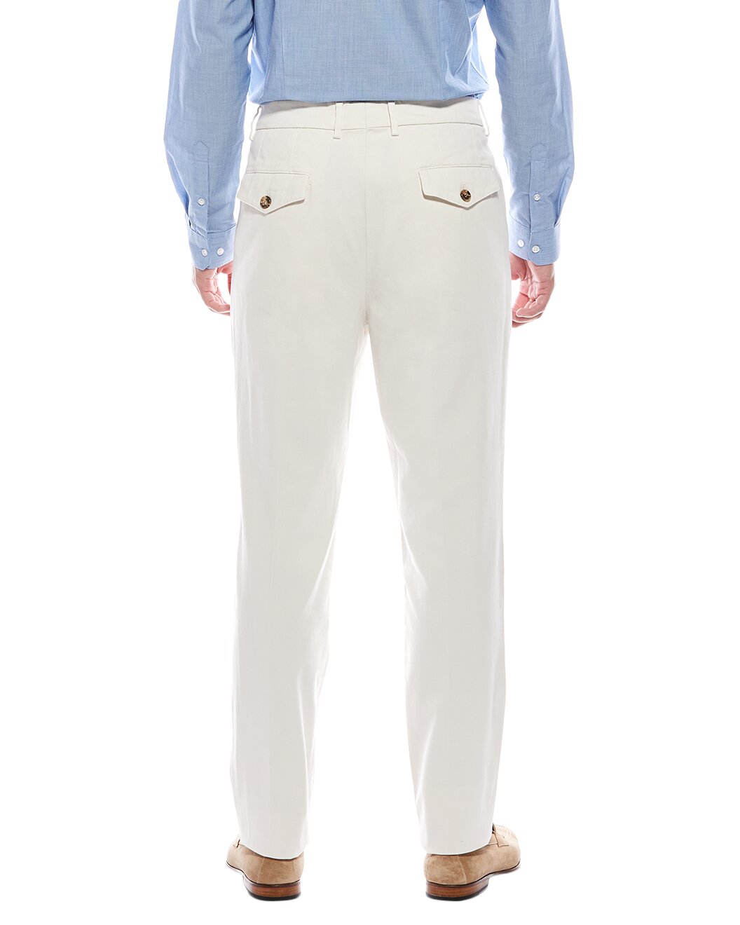 BRUNELLO CUCINELLI MEN'S OFF WHITE TAILORED TROUSERS