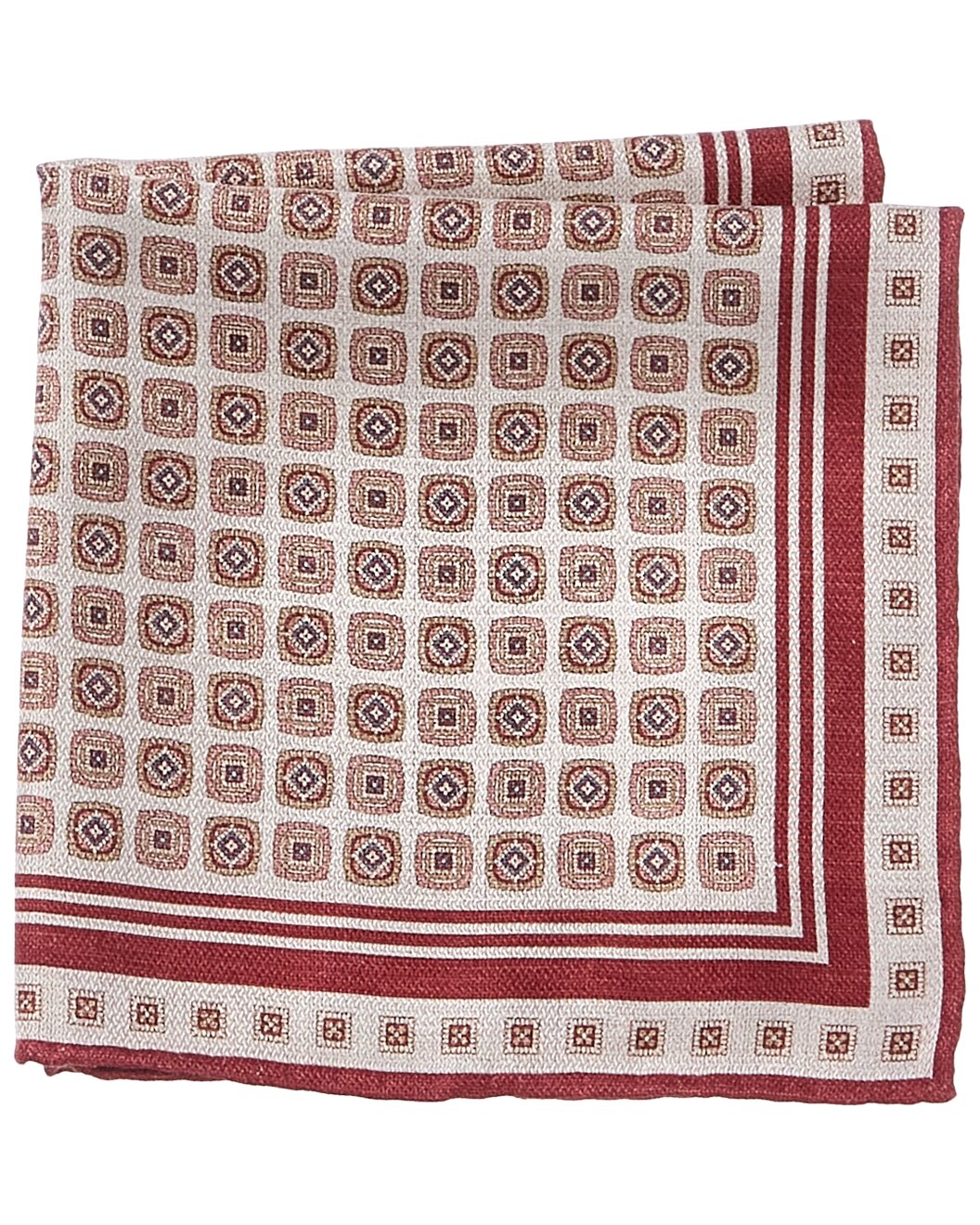 BRUNELLO CUCINELLI MEN'S 100% SILK GEOMETRIC POCKET SQUARE