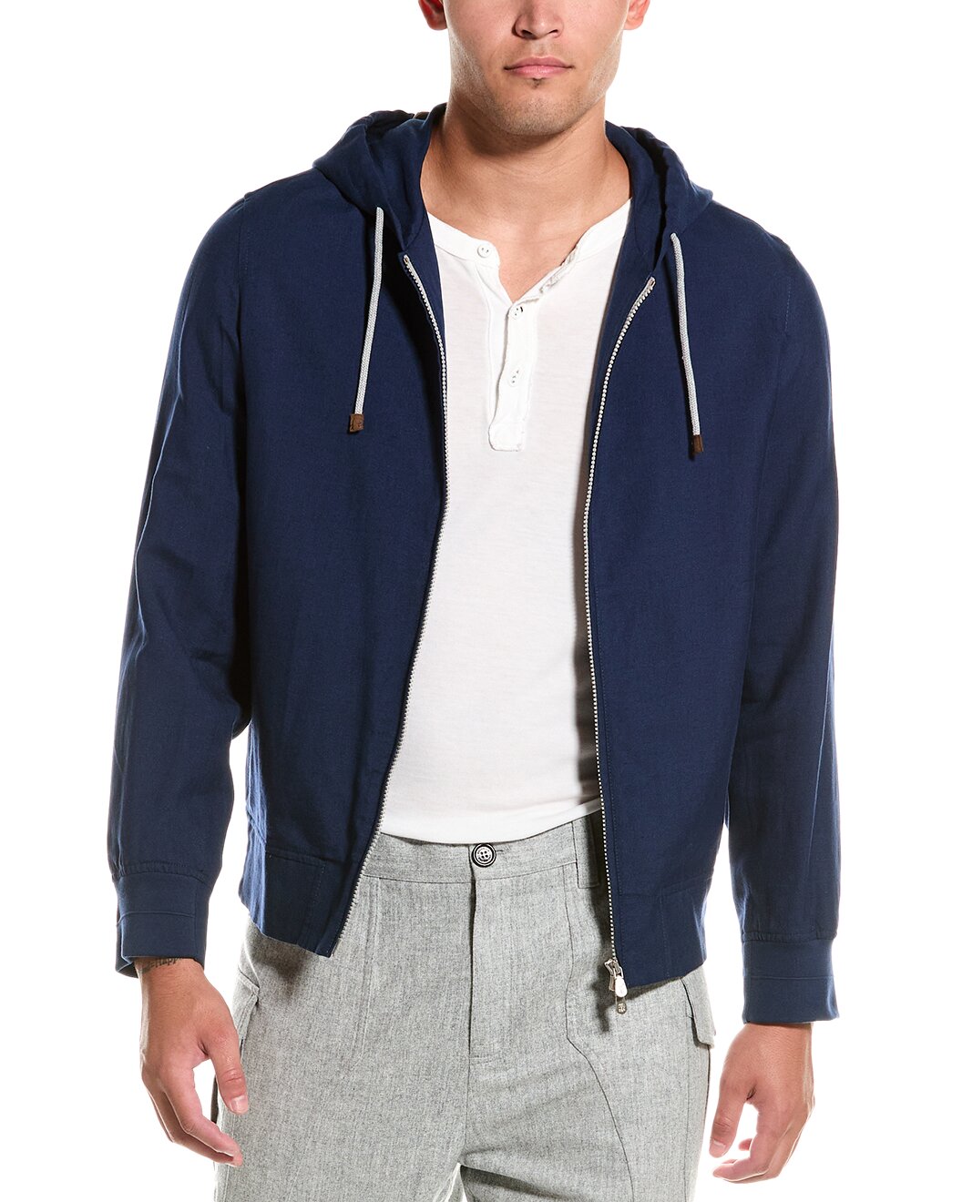 BRUNELLO CUCINELLI MEN'S WOOL BLEND ATHLETHIC STYLE HOODIE SWEATER/JACKET NEW