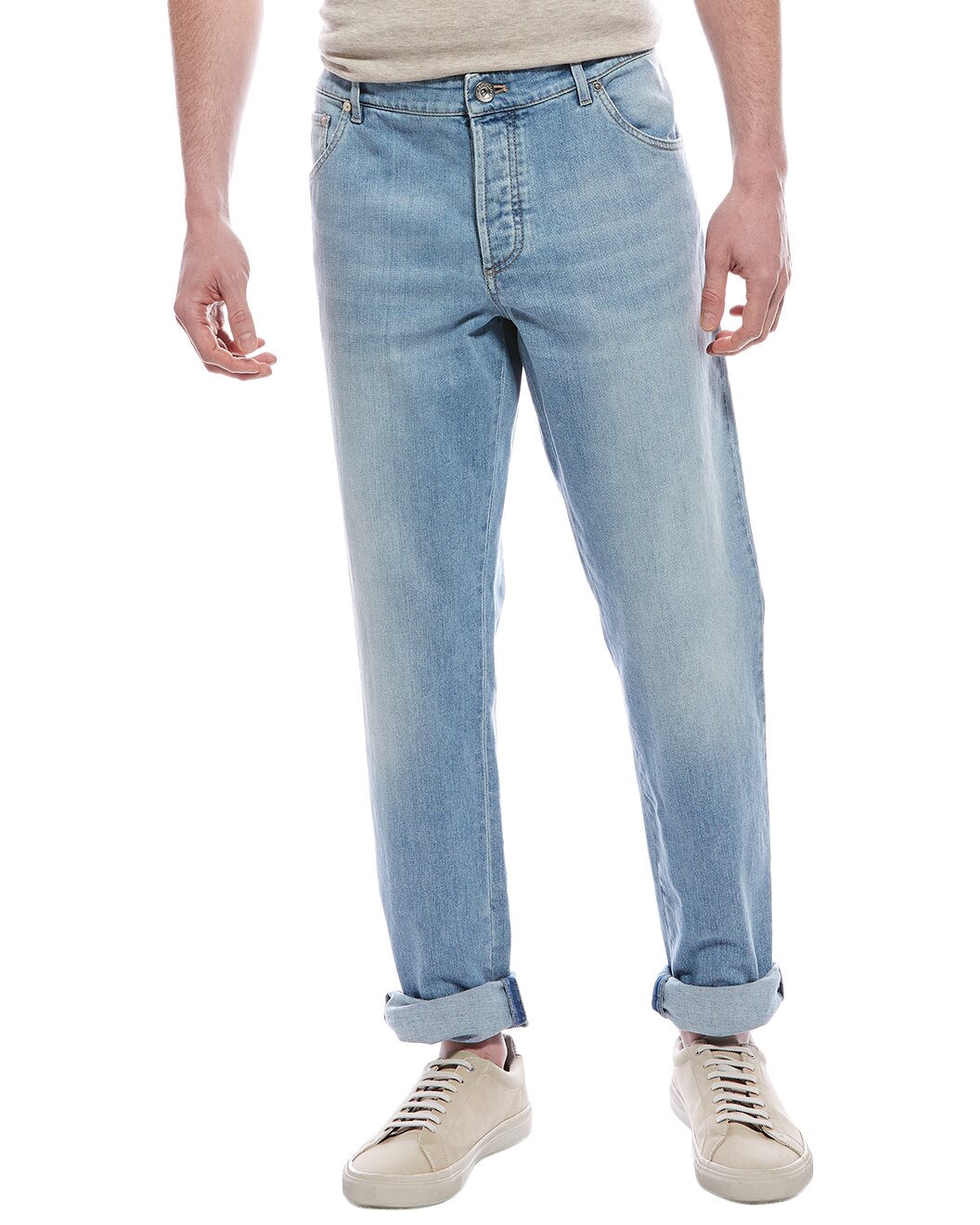 BRUNELLO CUCINELLI MEN'S SKINNY FIT FIVE POCKET DENIM STYLE JEAN PANTS NEW