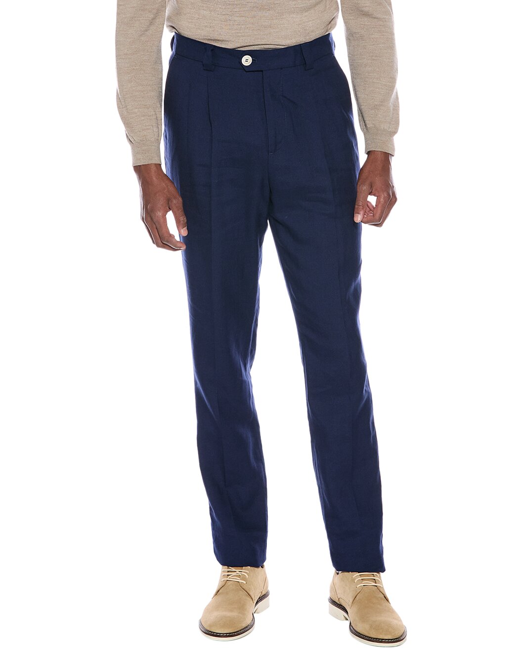 BRUNELLO CUCINELLI MEN'S LINEN BLEND LEISURE FIT CASUAL PANTS/TROUSERS