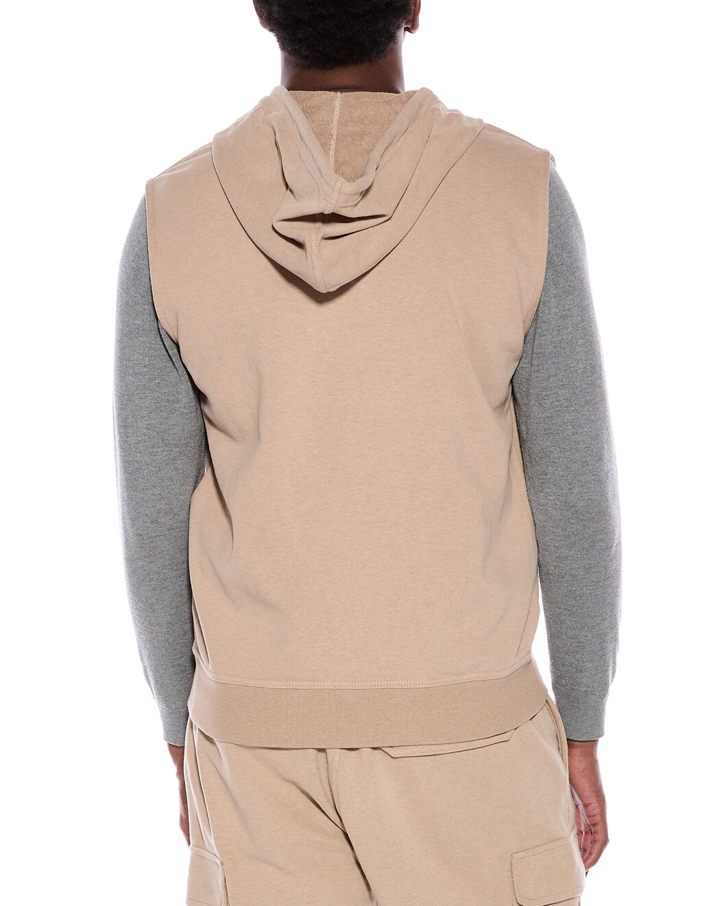 BRUNELLO CUCINELLI MEN'S 100% COTTON ATHLETHIC GYM HOODIE VEST TOP NWT