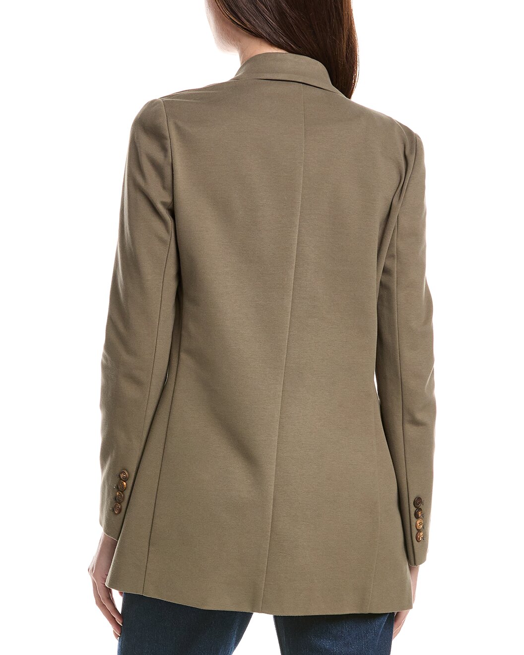 BRUNELLO CUCINELLI WOMEN'S MILITARY GREEN COTTON BLAZER