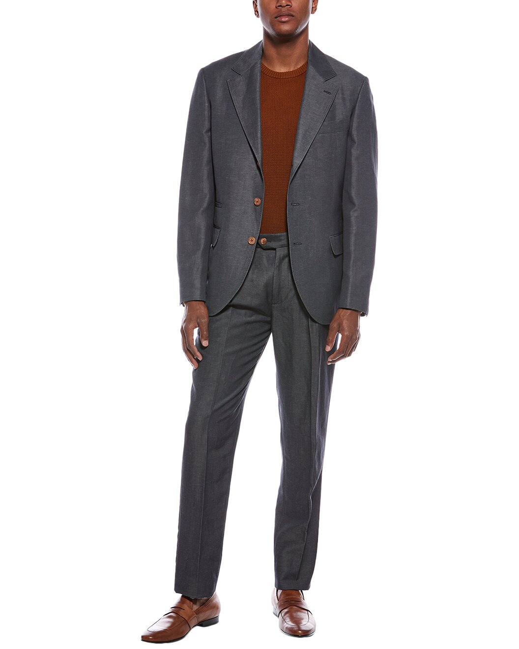 BRUNELLO CUCINELLI MEN'S 3 BUTTON WOOL BLEND CASUAL GRAY SUIT NEW