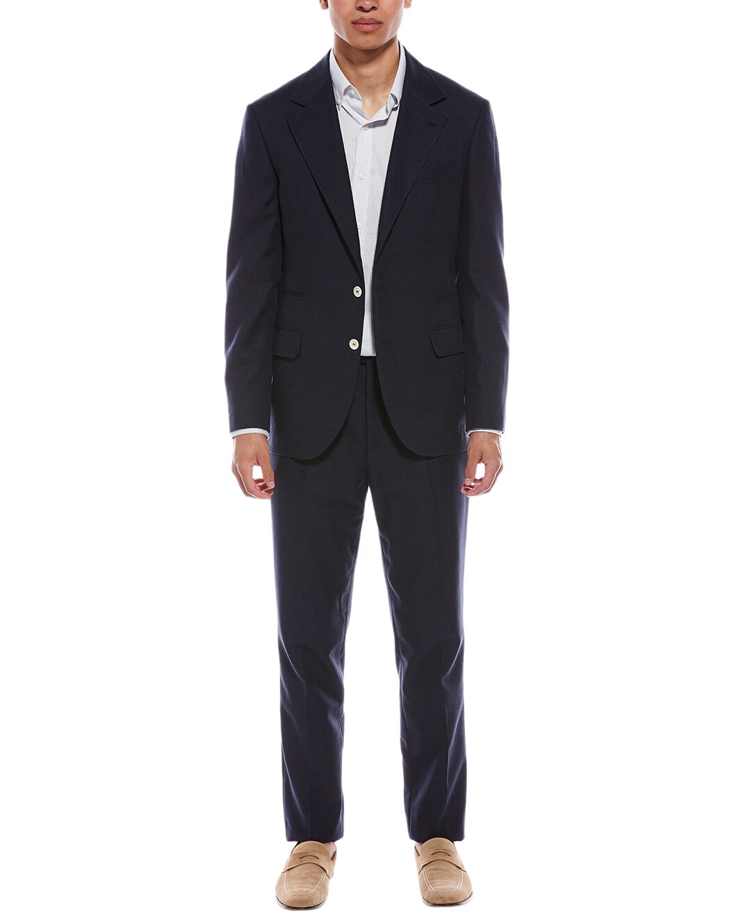 BRUNELLO CUCINELLI MEN'S 3 BUTTON WOOL BLEND CASUAL BLUE SUIT NEW