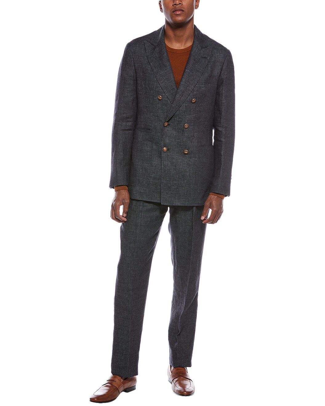 BRUNELLO CUCINELLI MEN'S 100% LINEN DOUBLE BREASTED 3 BUTTON CASUAL SUIT NEW