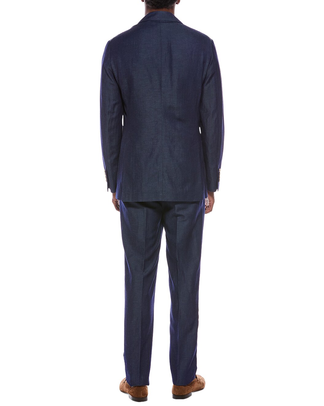 BRUNELLO CUCINELLI MEN'S NAVY WOOL LINEN BLAZER