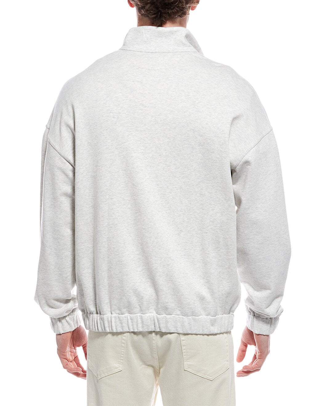 BRUNELLO CUCINELLI MEN'S ATHLETIC STYLE 1/4 ZIP CASUAL LOGO SWEATSHIRT/PULLOVER