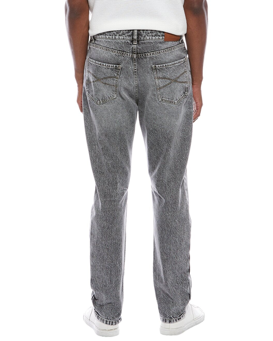 BRUNELLO CUCINELLI MEN'S SNOW WASHED COTTON TAPERED TROUSERS