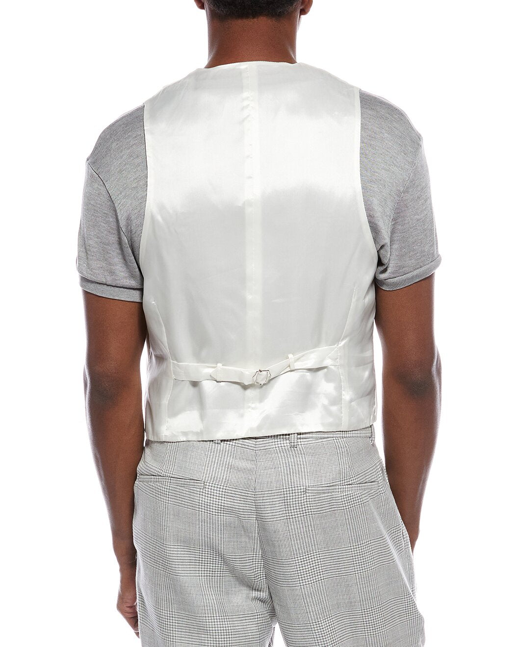 BRUNELLO CUCINELLI MEN'S OFF-WHITE SHAWL COLLAR VEST