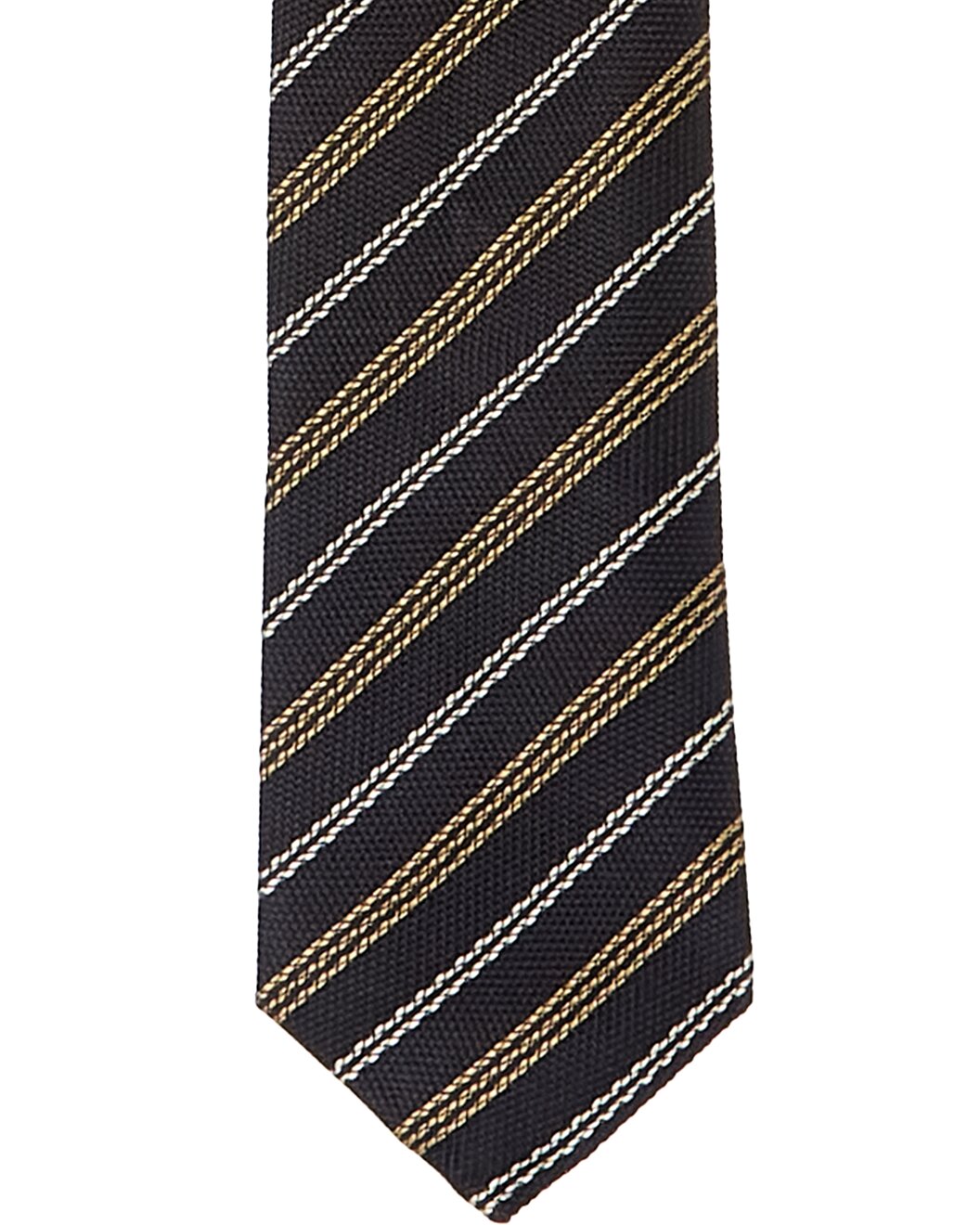 BRUNELLO CUCINELLI MEN'S BLACK STRIPED WOVEN TIE