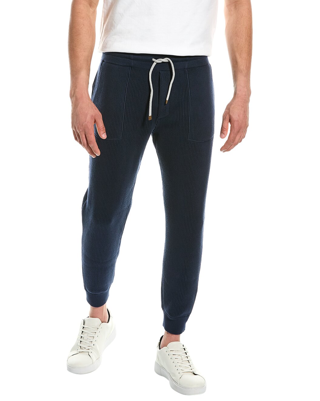 BRUNELLO CUCINELLI MEN'S 100% COTTON RIBBED KNIT ATHLETHIC FASHION SWEATPANTS