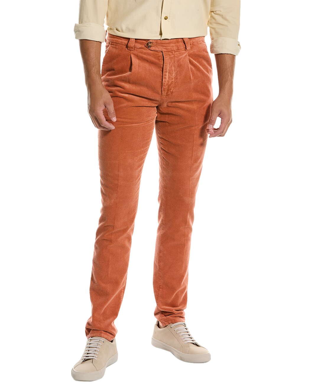 BRUNELLO CUCINELLI MEN'S 100% COTTON LEISURE FIT CASUAL CORDUROY PANTS
