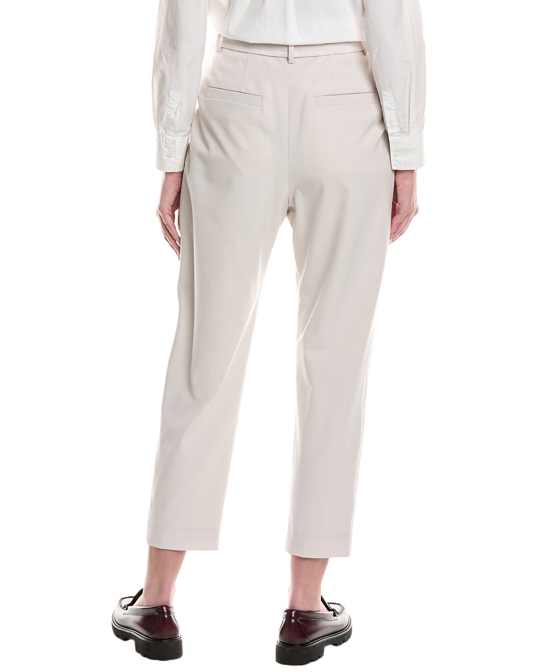 BRUNELLO CUCINELLI WOMEN'S SNOW WHITE PLEATED TROUSERS