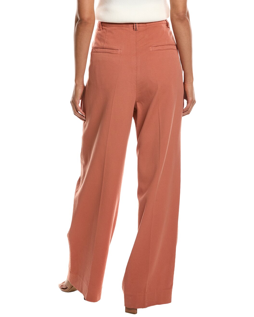 BRUNELLO CUCINELLI WOMEN'S TAWNY ORANGE WIDE-LEG TROUSERS