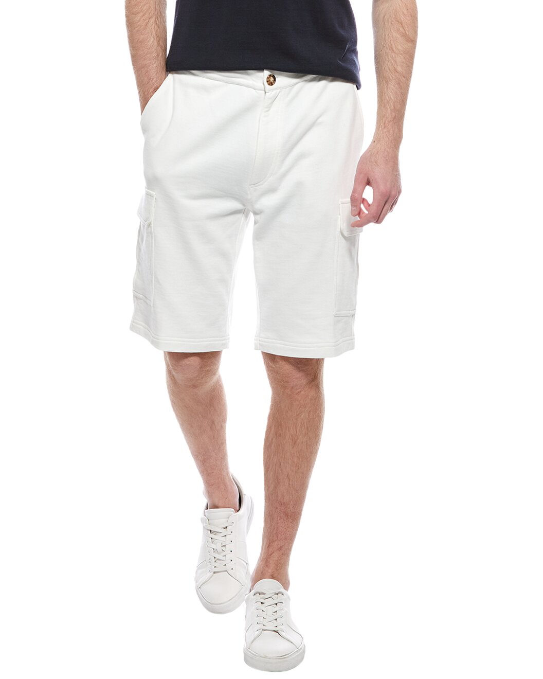 BRUNELLO CUCINELLI MEN'S 100% COTTON CASUAL CARGO STYLE ATHLETIC GYM SHORTS