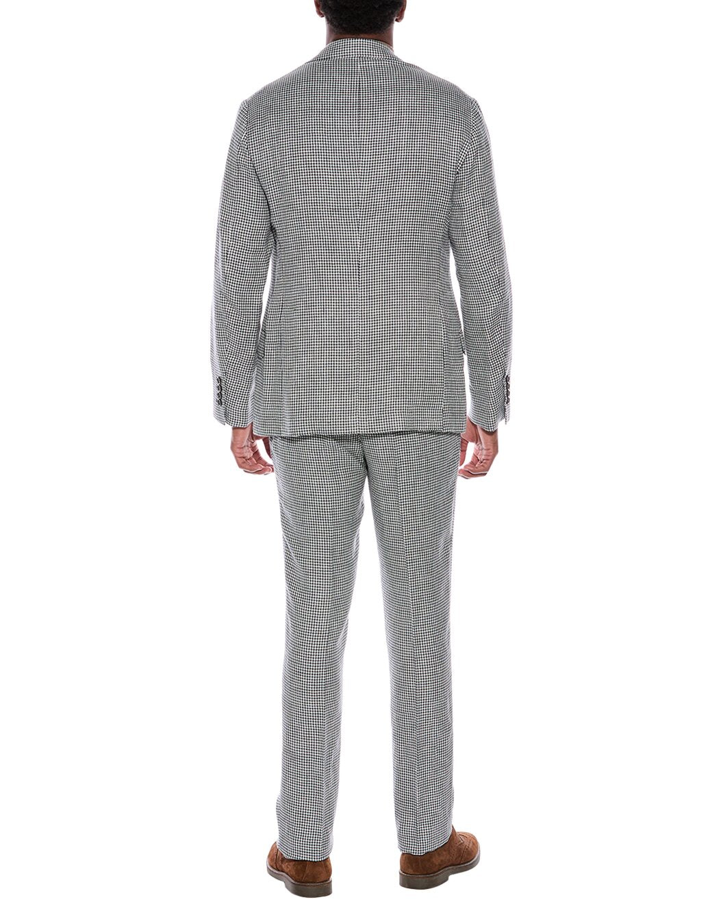 BRUNELLO CUCINELLI MEN'S WOOL BLEND 3 BUTTON CLASSIC HOUNDS TOOTH SUIT NEW