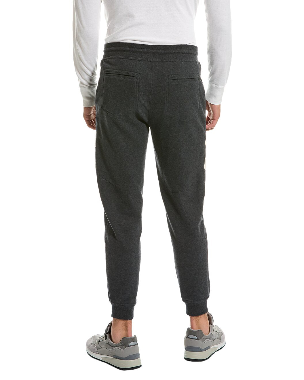 BRUNELLO CUCINELLI MEN'S TWO TONE BRUSHED COTTON ATHLETHIC FASHION SWEATPANTS