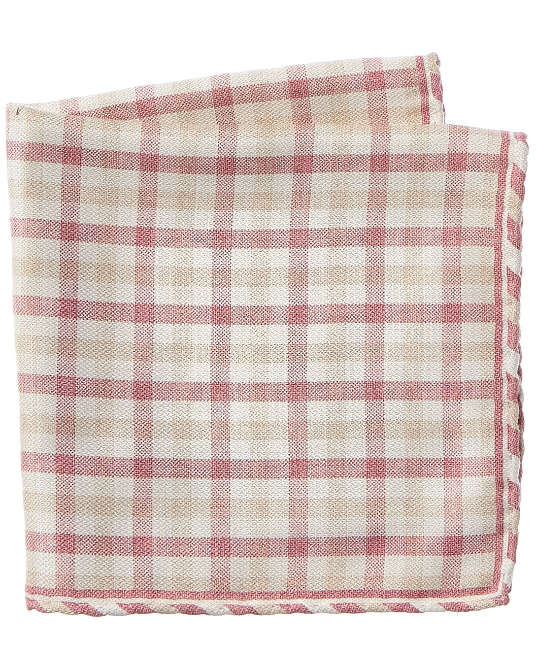 BRUNELLO CUCINELLI MEN'S 100% SILK PLAID POCKET SQUARE