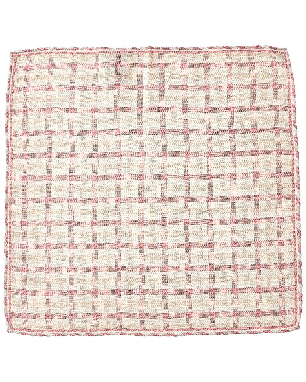 BRUNELLO CUCINELLI MEN'S 100% SILK PLAID POCKET SQUARE