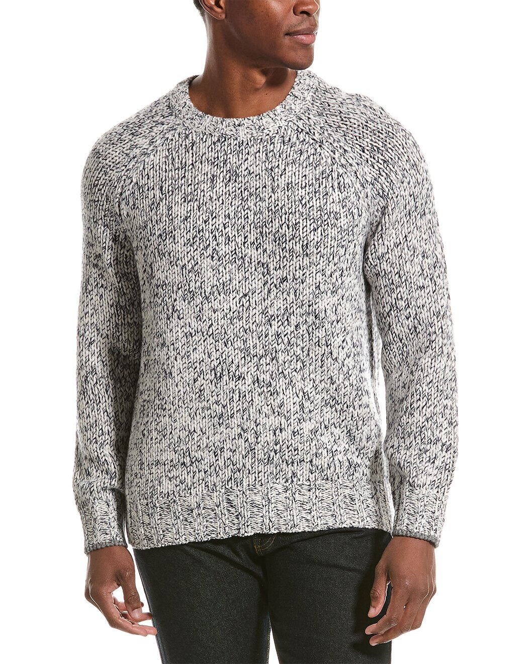 BRUNELLO CUCINELLI MEN'S HEAVY KNIT CASHMERE CREW NECK SWEATER/PULLOVER