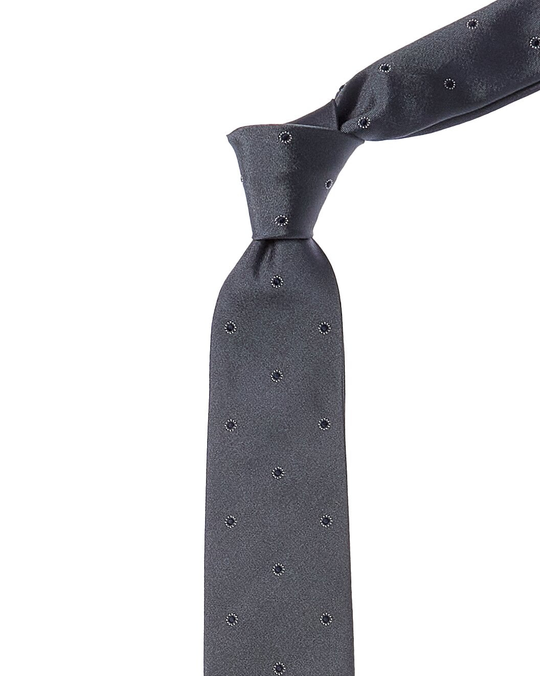 BRUNELLO CUCINELLI MEN'S 100% SILK GRAY SKINNY TIE NEW