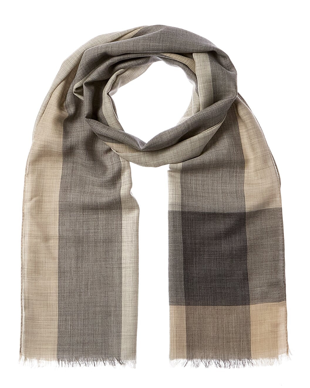 BRUNELLO CUCINELLI MEN'S 100% CASHMERE TWO TONE LIGHT WEIGHT FASHION SCARF