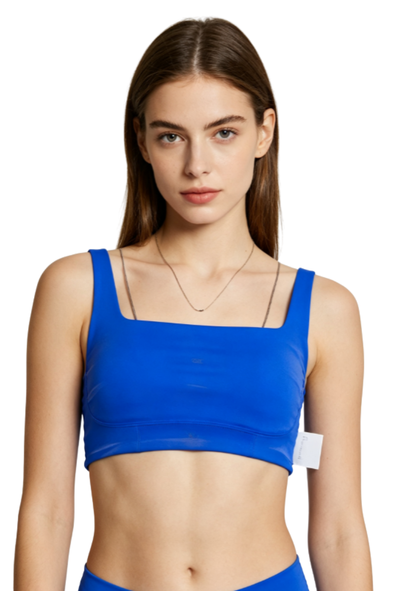 Bandier Rib Mix Corset Bra Cobalt AA202216