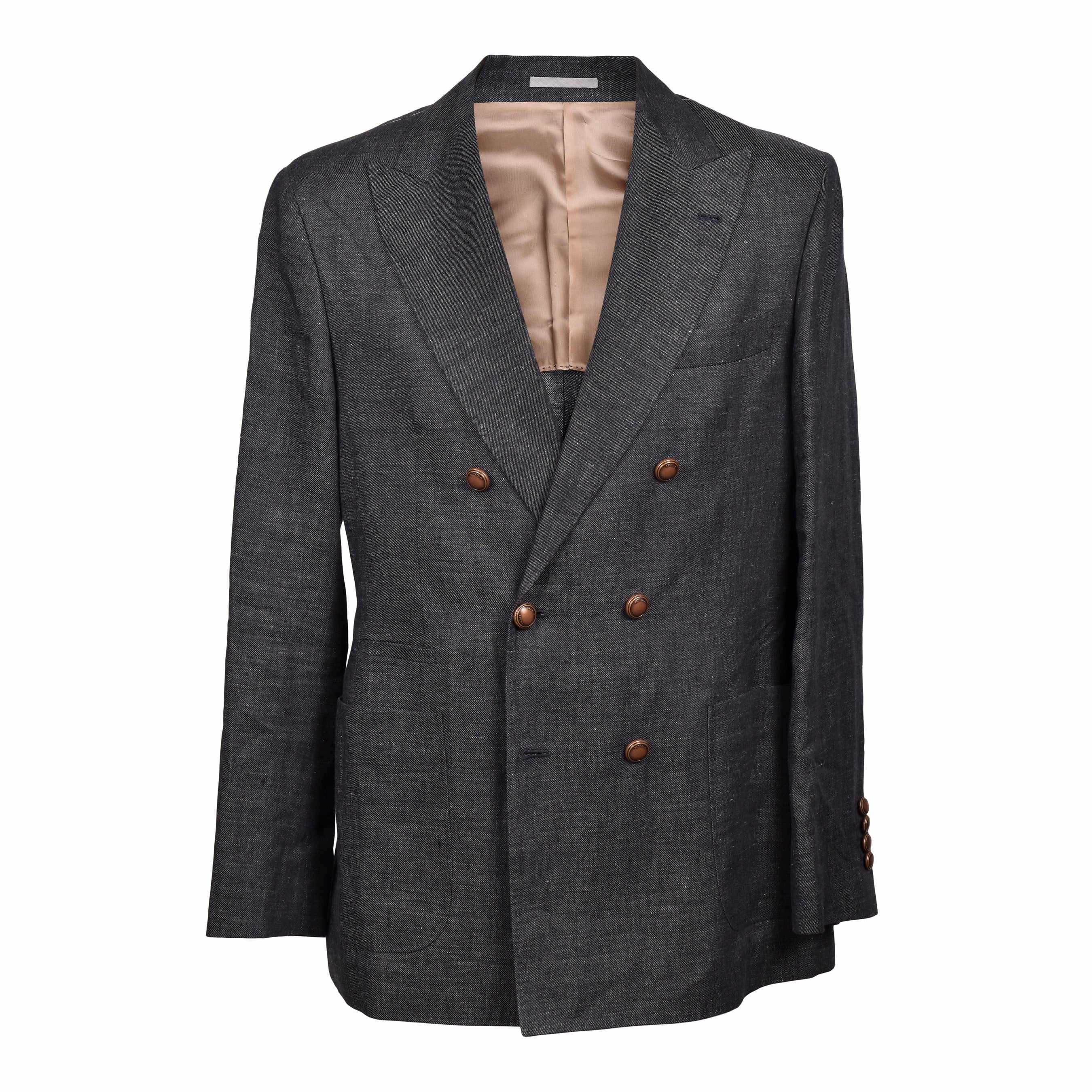 BRUNELLO CUCINELLI MEN'S 100% LINEN DOUBLE BREASTED 3 BUTTON CASUAL SUIT NEW