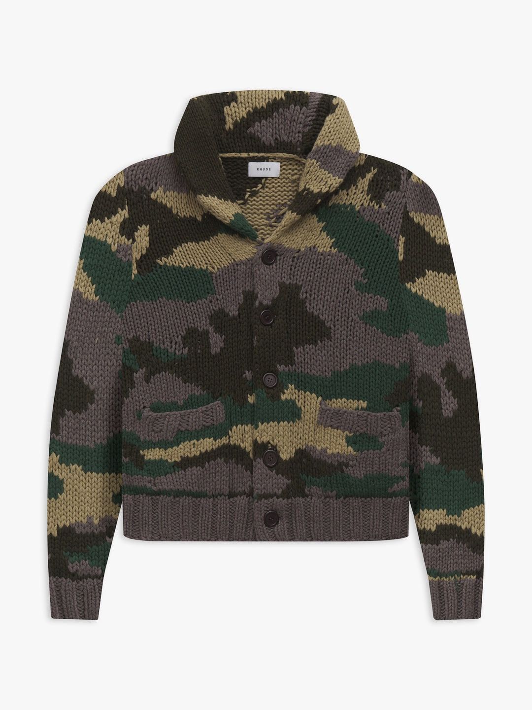 RHUDE MEN'S CAMO CARDIGAN