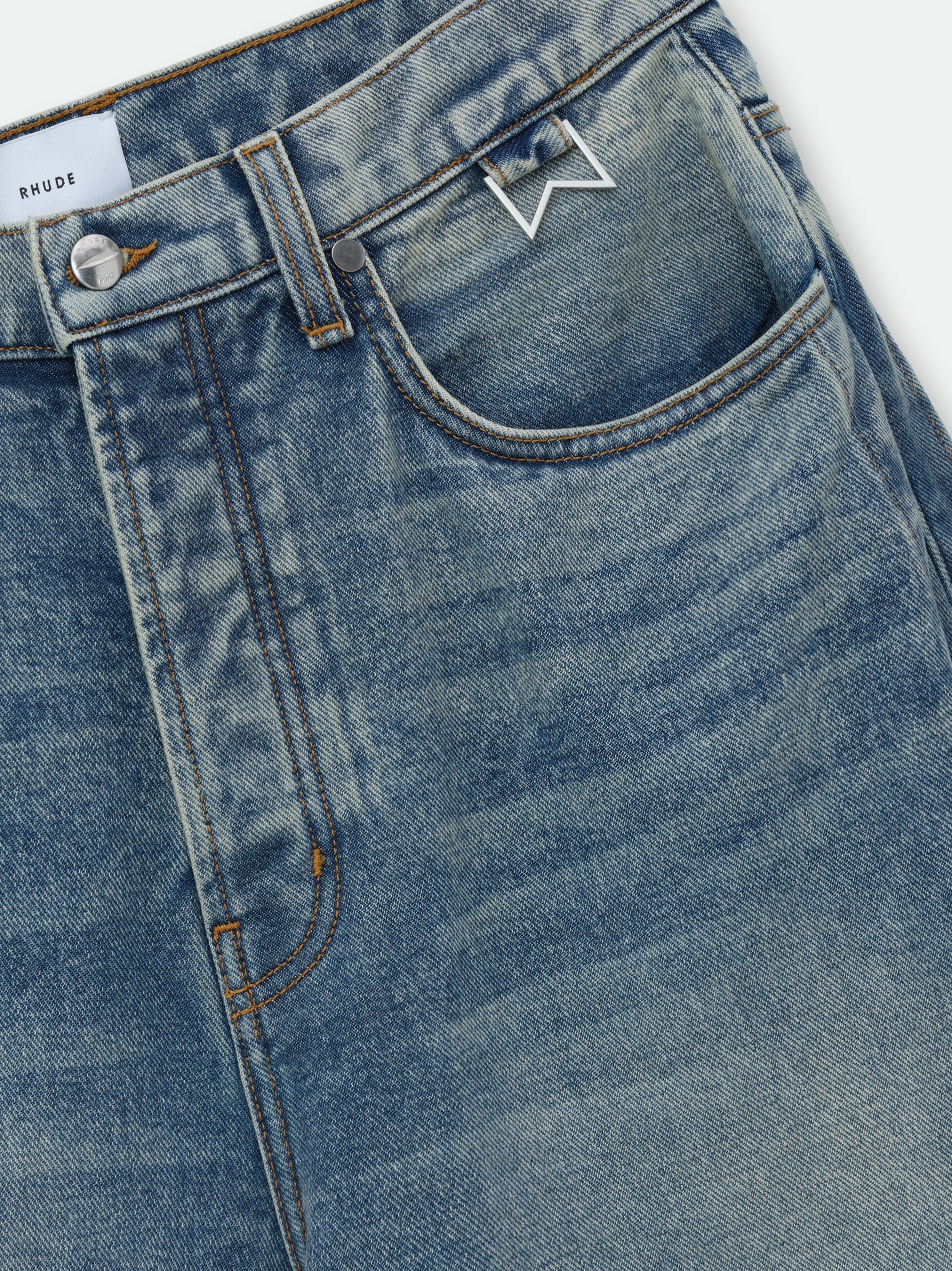 RHUDE MEN'S 90S TRAXEDO DENIM PANT