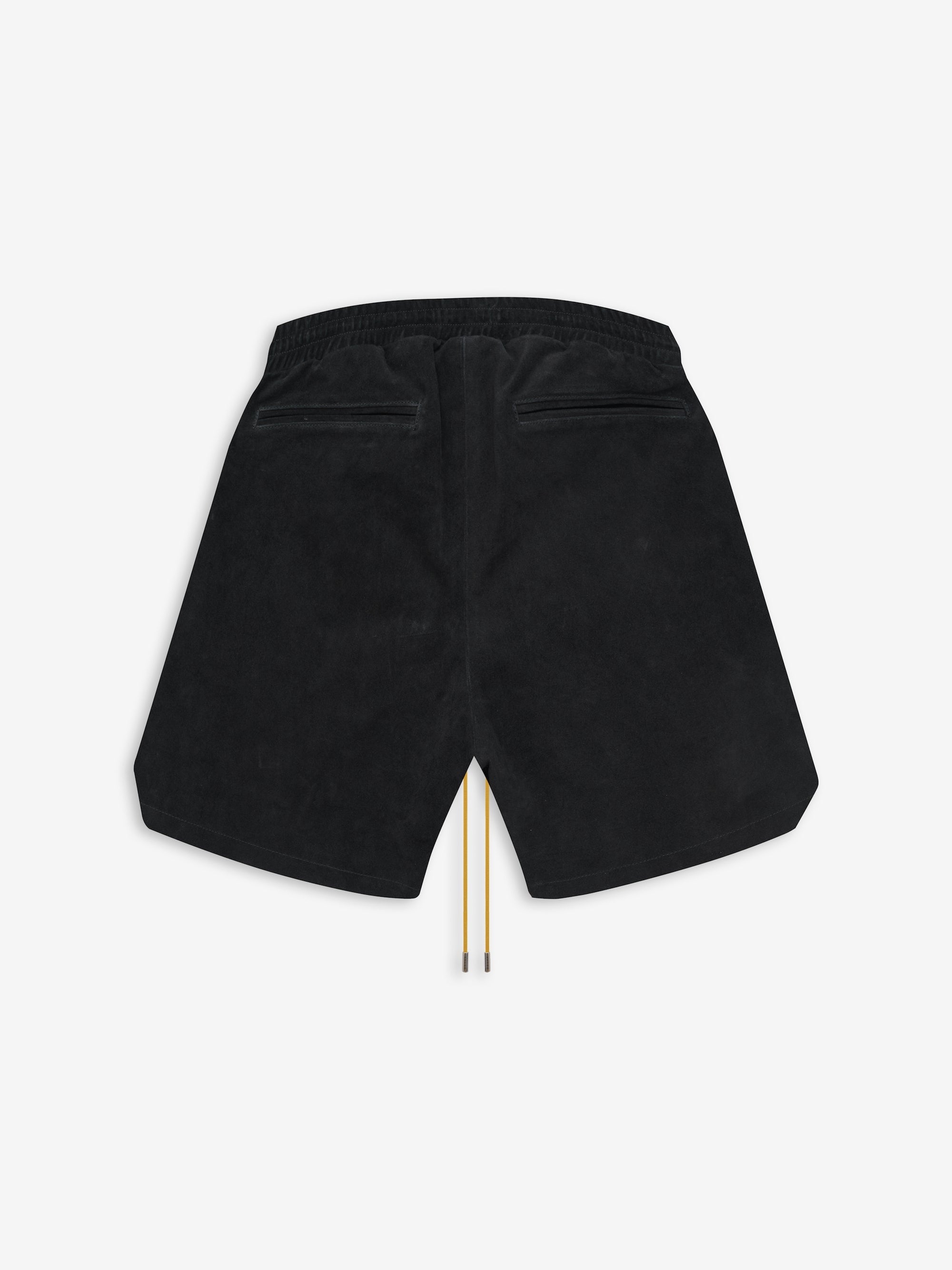 RHUDE MEN'S LEATHER SHORT BLACK