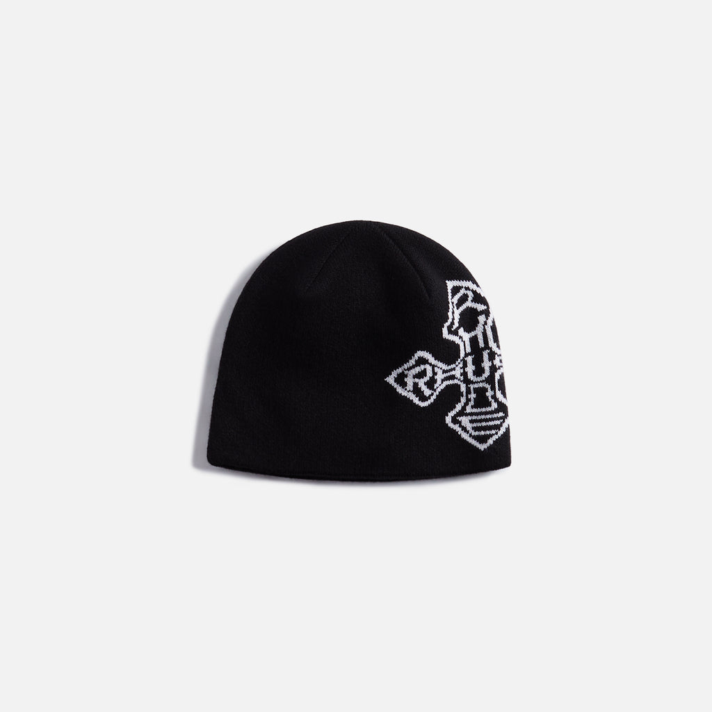 RHUDE MEN'S CROSS LOGO KNITTED BEANIE