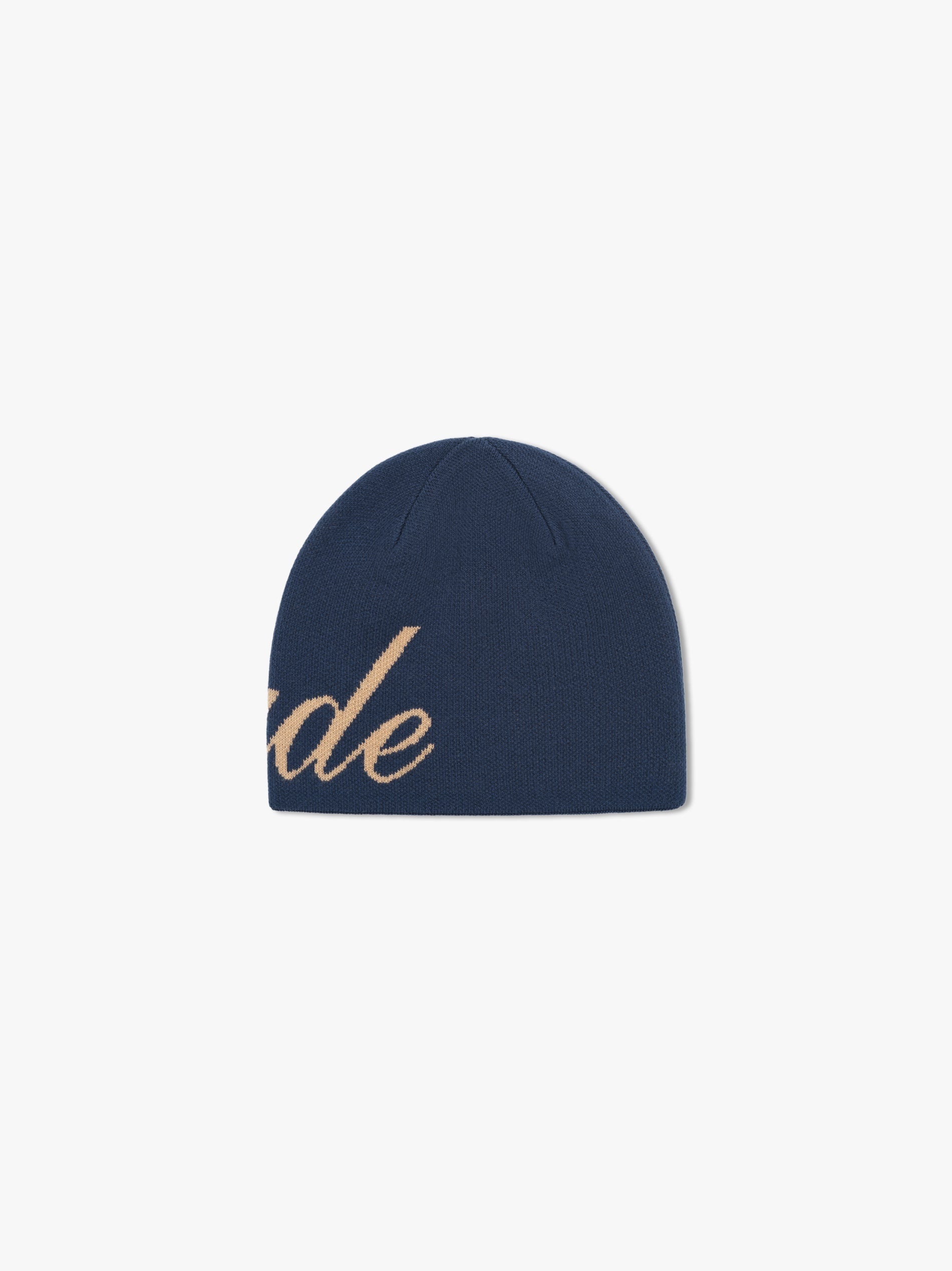 RHUDE MEN'S SCRIPT KNITTED BEANIE NWT