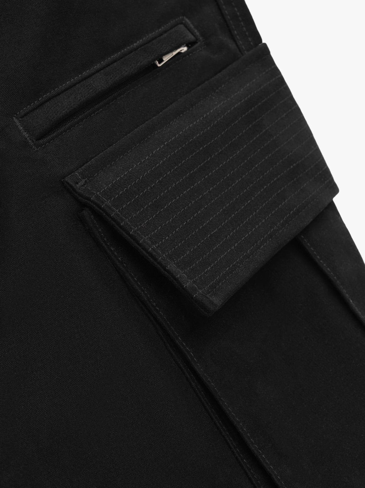 RHUDE MEN'S BLACK HEMP SILK CARGO TROUSERS