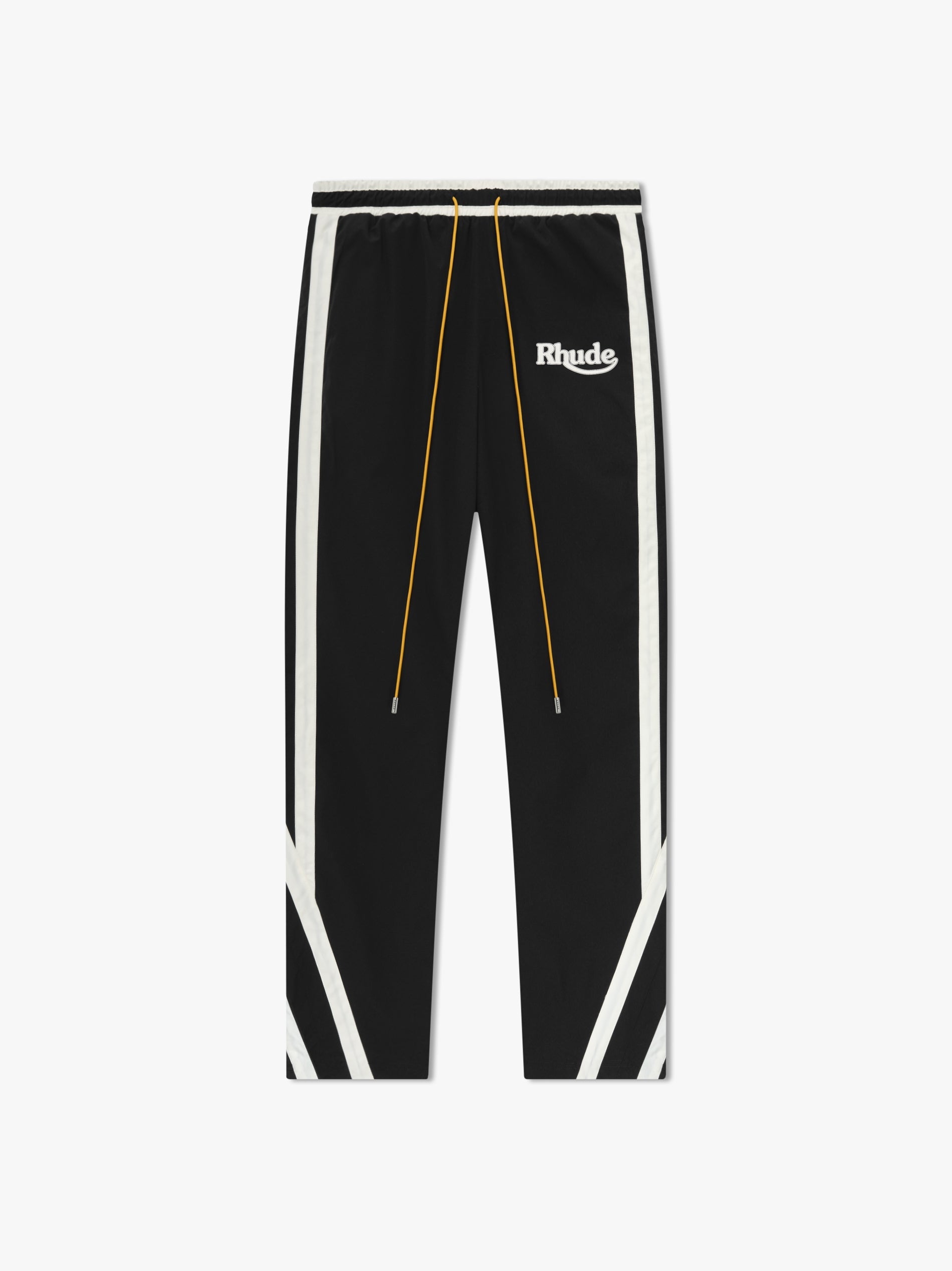 RHUDE MEN'S SKI-TRACK PANTS BLACK/WHITE
