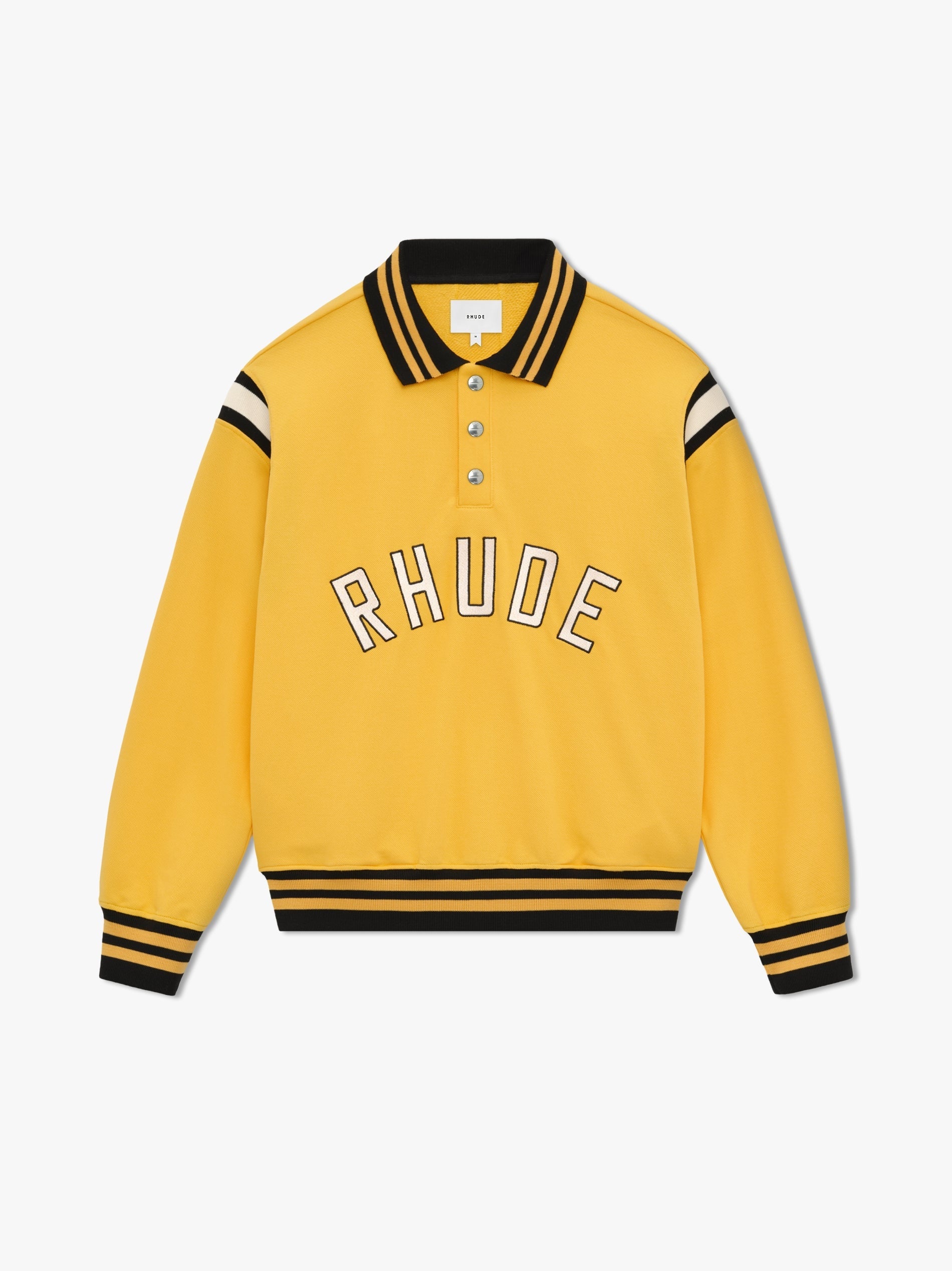 RHUDE MEN'S LS WARM UP POLO