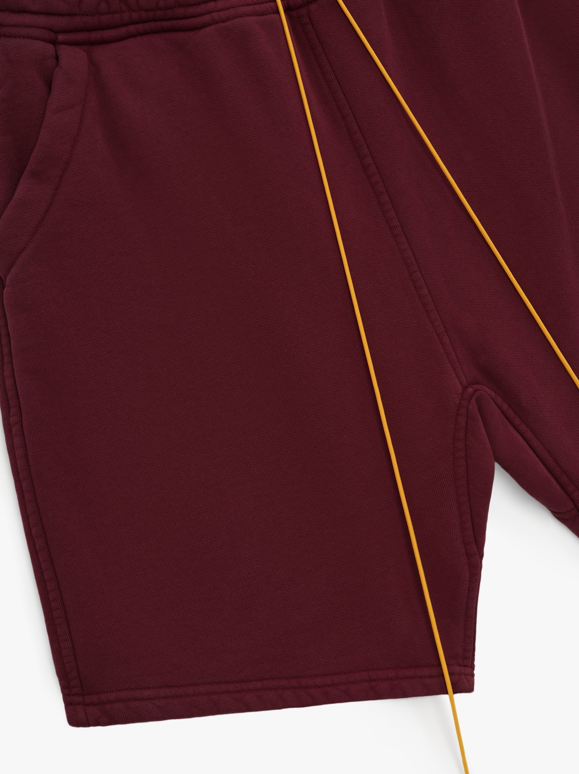 RHUDE MEN'S BURGUNDY SWEATSHORTS WITH DRAWSTRING