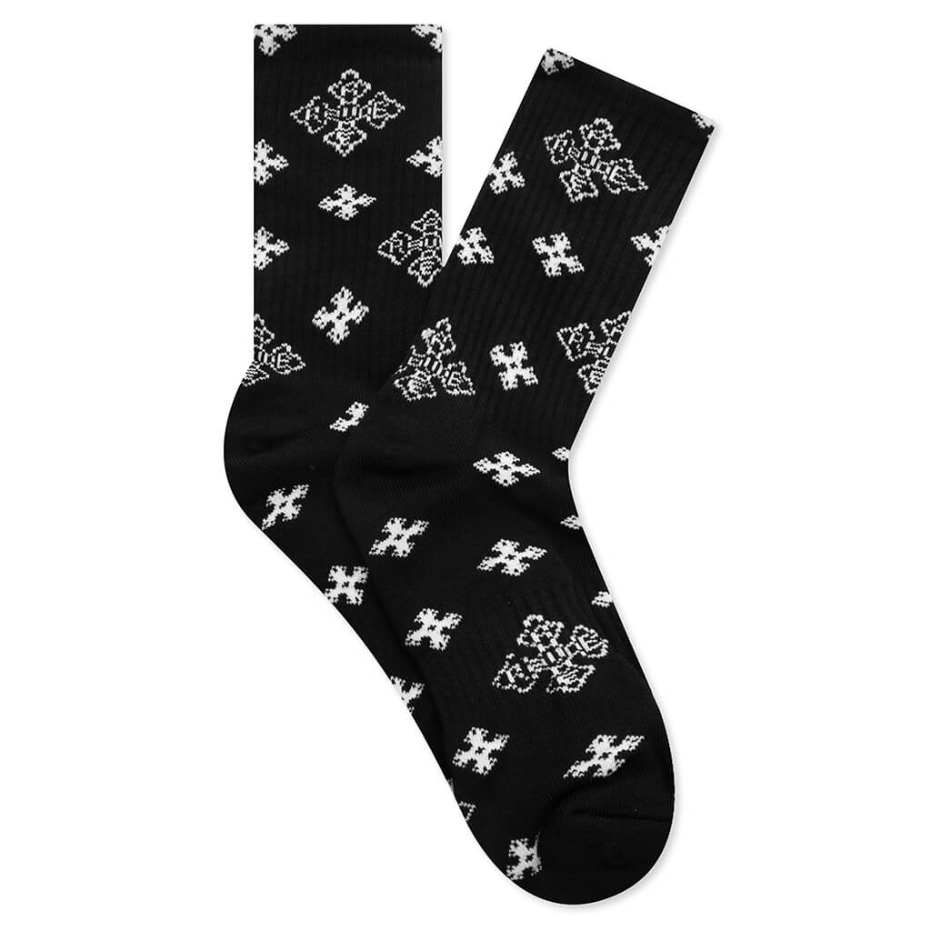 RHUDE MEN'S CROSS PAISLEY JACQUARD SOCK
