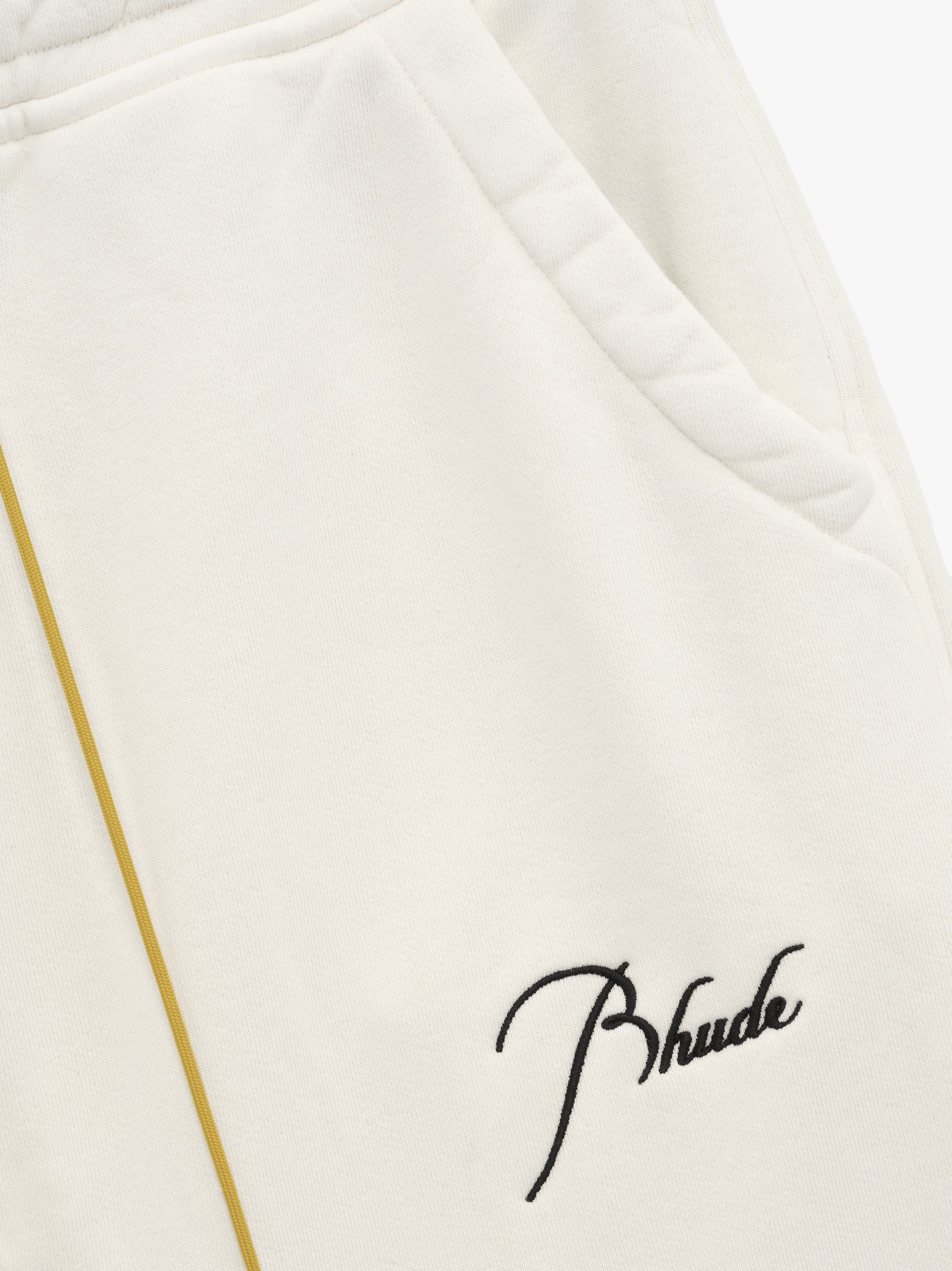 RHUDE MEN'S WHITE RELAXED TROUSERS WITH DRAWSTRING