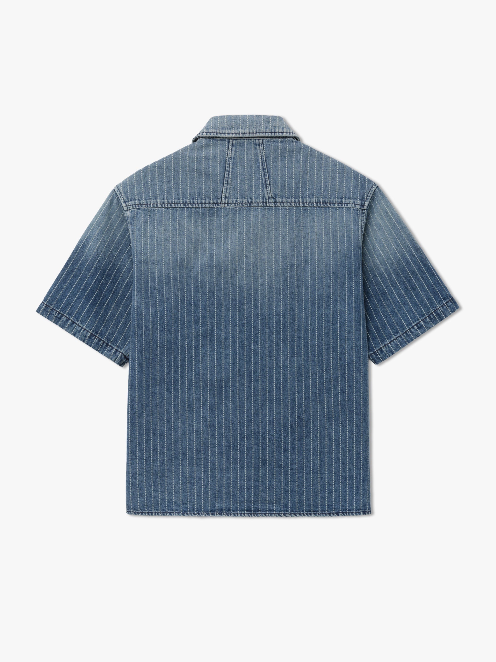 RHUDE MEN'S WABASH DENIM SNAP SHIRT
