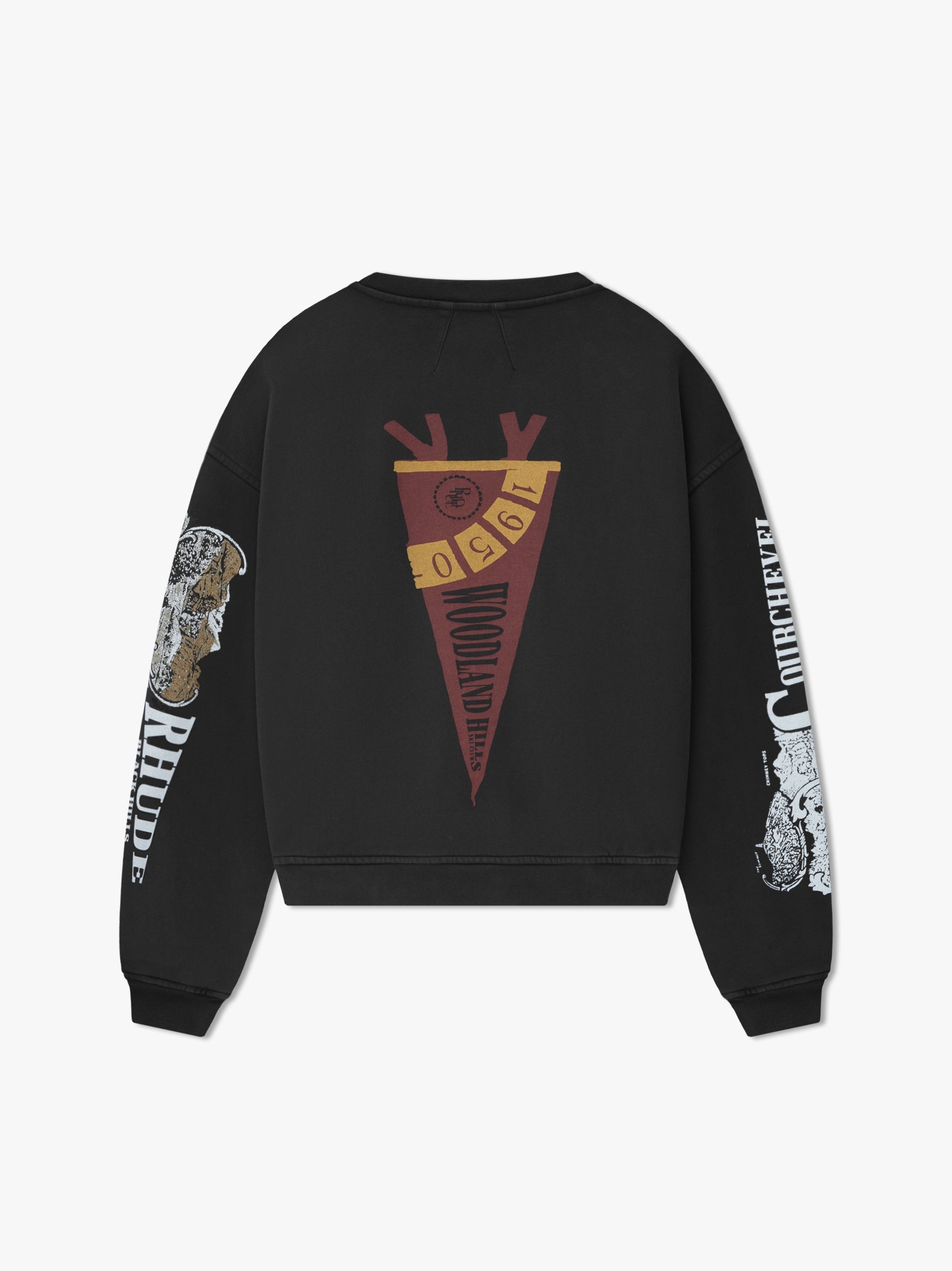 RHUDE MEN'S PENNANT FLAG CREWNECK